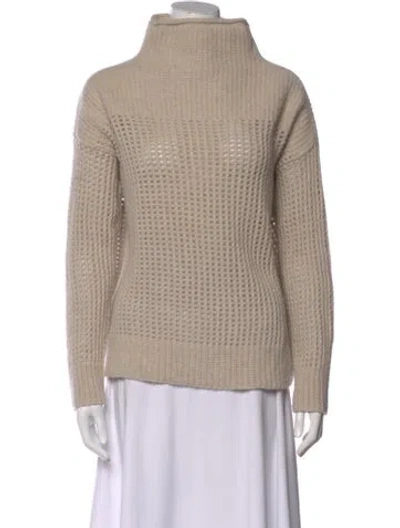Pre-owned Pomandère Wool Turtleneck Sweater In Neutral