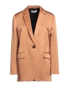 Pomandère Woman Blazer Camel Size 10 Cupro, Modal In Beige