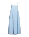 Pomandère Woman Maxi Dress Light Blue Size 8 Cotton, Silk