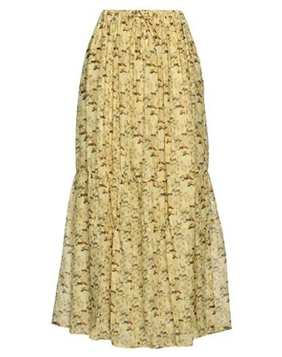 Pomandère Woman Maxi Skirt Yellow Size 2 Cotton, Silk