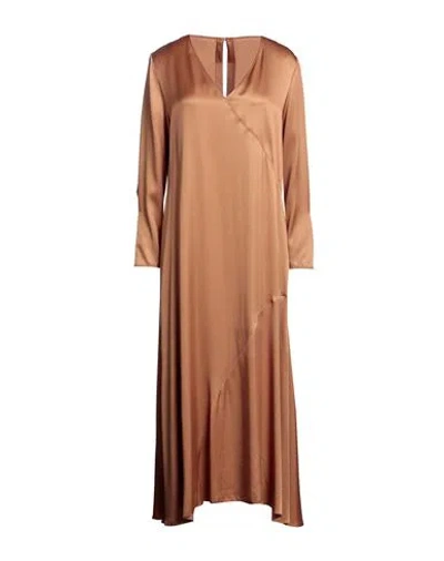 Pomandère Woman Midi Dress Camel Size 12 Cupro, Modal In Beige
