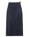 Pomandère Woman Midi Skirt Navy Size 6 Viscose, Wool In Navy Blue