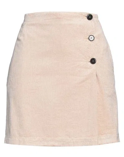 Pomandère Woman Mini Skirt Beige Size 8 Viscose, Cotton, Elastane