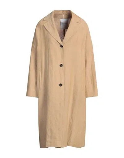 Pomandère Woman Overcoat & Trench Coat Sand Size 8 Linen, Cotton In Beige