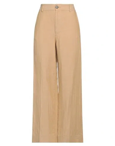 Pomandère Woman Pants Beige Size 8 Linen, Cotton