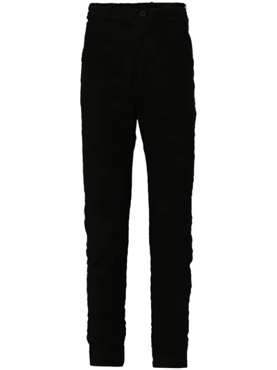 Poème Bohèmien Crinkled Slim-cut Trousers In Black