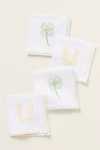 Pomegranate Linen Cocktail Napkins, Set Of 4