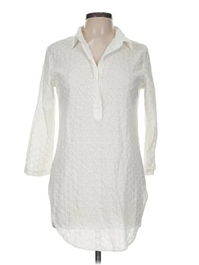 Pre-owned Pomegranate Long Sleeve Polo Shirt In Ivory