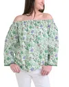 Pomegranate Off The Shoulder Top In Multi