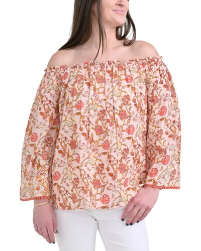 Pomegranate Off The Shoulder Top In Pink