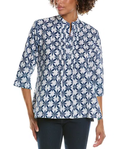 Pomegranate Pintuck Blouse In Blue