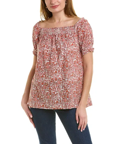 Pomegranate Puff Blouse In Orange