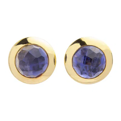 Pre-owned Pomellato , 18 Karat Yellow Gold & Iolite Ear Clips