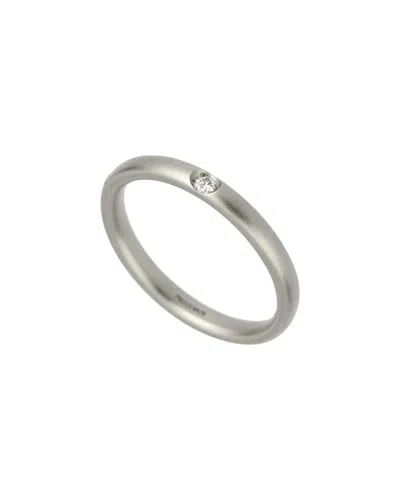 Pomellato 18k 0.03 Ct. Tw. Diamond Satin Finish Ring (authentic Pre-loved) In White
