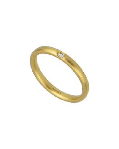 Pre-owned Pomellato 18k 0.03 Ct. Tw. Diamond Satin Finish Ring (authentic Pre-loved)