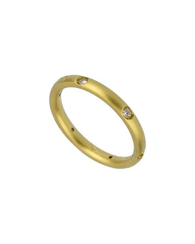 Pre-owned Pomellato 18k 0.18 Ct. Tw. Diamond Matte Finish Ring (authentic Pre-loved)