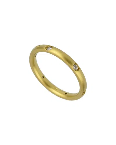 Pre-owned Pomellato 18k 0.18 Ct. Tw. Diamond Matte Finish Ring (authentic Pre-loved) In Gold