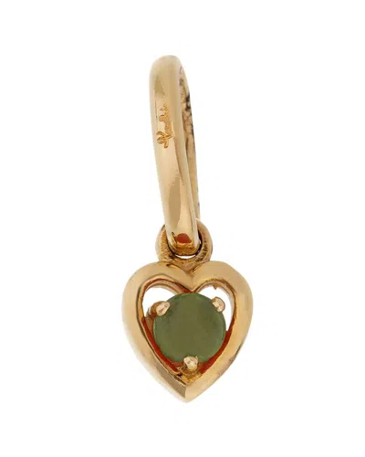Pre-owned Pomellato 18k 0.30 Ct. Tw. Green Chalcdedony Heart Necklace (authentic Pre-loved)