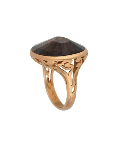 Pomellato 18k 10.00 Ct. Tw. White Quartz Ring (authentic Pre-loved) In Brown
