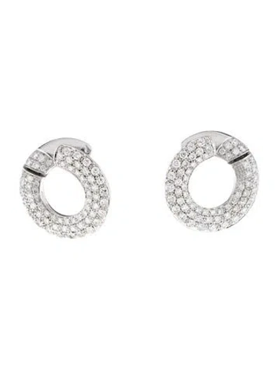 Pre-owned Pomellato 18k 2.40ctw Diamond Sideways Hoop Clip-on Earrings In Multi