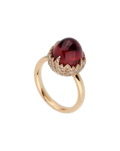 Pomellato 18k 6.78 Ct. Tw. Diamond & Garnet Ring (authentic Pre-loved) In Gold