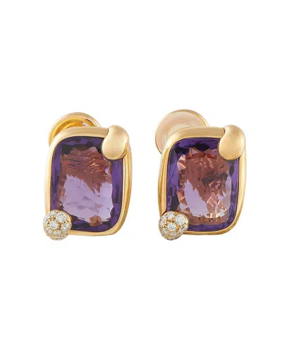 Pomellato 18k Amethyst Clip-on Earring (authentic Pre-loved) In Gold