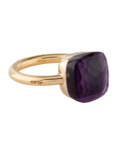 Pre-owned Pomellato 18k Amethyst Nudo Assolute Cocktail Ring In Multi