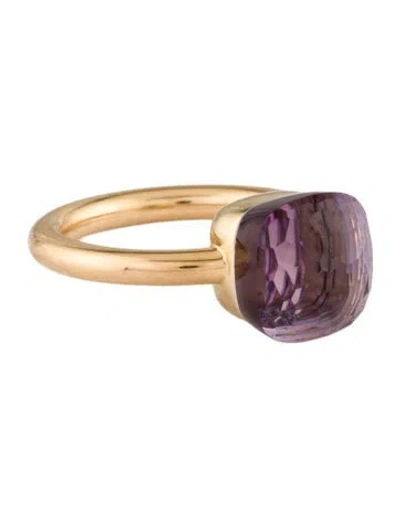 Pre-owned Pomellato 18k Amethyst Nudo Classic Cocktail Ring In Multi