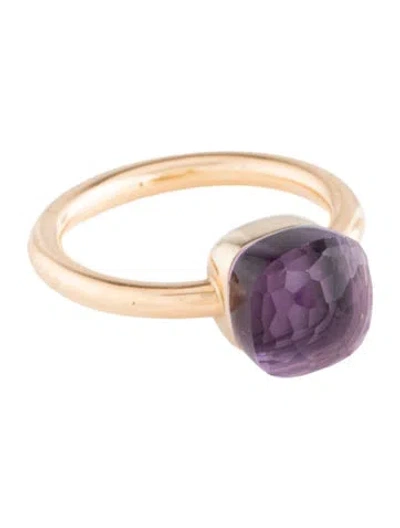 Pre-owned Pomellato 18k Amethyst Nudo Petit Cocktail Ring In Multi
