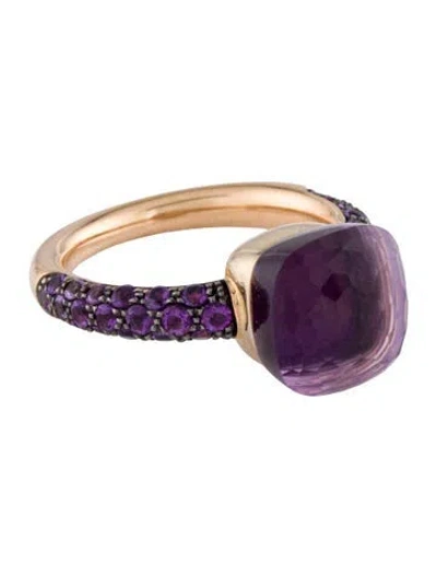 Pre-owned Pomellato 18k Amethyst Nudo Ring In Multicolor