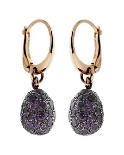 Pomellato 18k & Silver 2.50 Ct. Tw. Amethyst Tabou Drop Earrings (authentic Pre-loved) In Gold