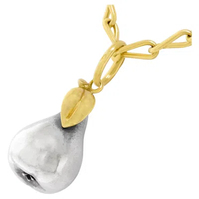 Pre-owned Pomellato 18k And Sterling Pear Pendant In Multiple