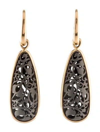 Pre-owned Pomellato 18k Arabesque Noir Drop Earrings In Multi