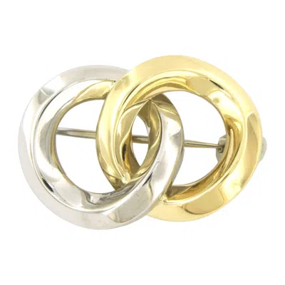 Pre-owned Pomellato 18k Bicolour Gold Brooch, 14.3 Grams, Modern Design In Multiple