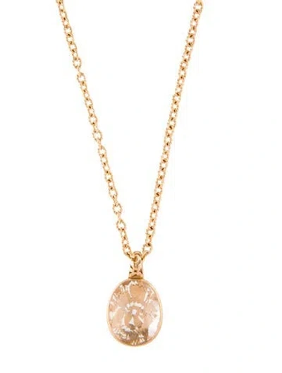 Pre-owned Pomellato 18k Citrine Arabesque Pendant Necklace, 23" In Multi
