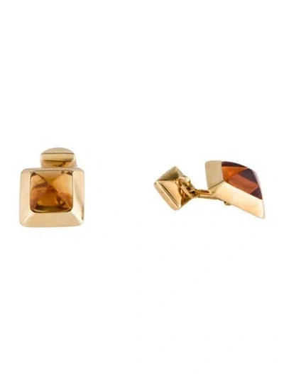 Pre-owned Pomellato 18k Citrine Cufflinks In Multicolor