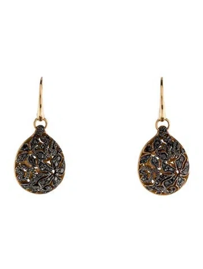 Pre-owned Pomellato 18k Diamond Arabesque Drop Earrings In Multicolor