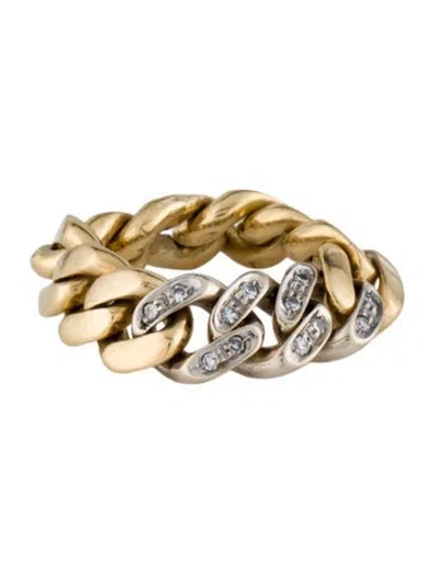 Pre-owned Pomellato 18k Diamond Curb Link Band In Multi