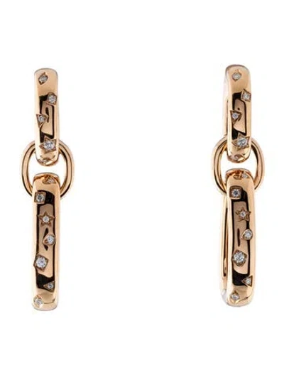 Pre-owned Pomellato 18k Diamond Drop Earrings In Multi