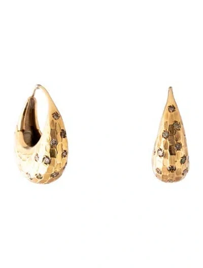Pre-owned Pomellato 18k Diamond Hoop Earrings In Multicolor
