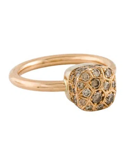 Pre-owned Pomellato 18k Diamond Nudo Petit Cocktail Ring In Multi