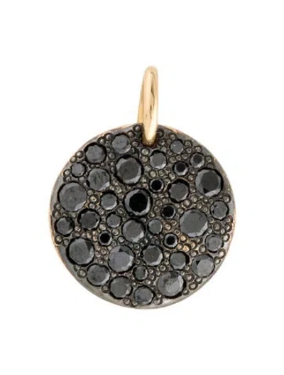 Pre-owned Pomellato 18k Diamond Pave Disc Sabbia Pendant In Multi