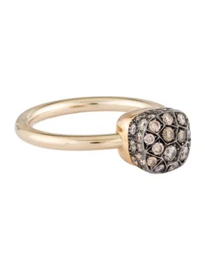 Pre-owned Pomellato 18k Diamond Petite Nudo Cocktail Ring In Multi