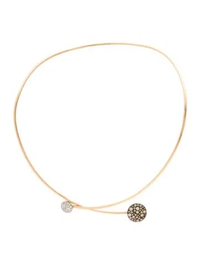 Pre-owned Pomellato 18k Diamond Sabbia Choker, 15" In Multi