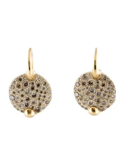 Pre-owned Pomellato 18k Diamond Sabbia Drop Earrings In Multi