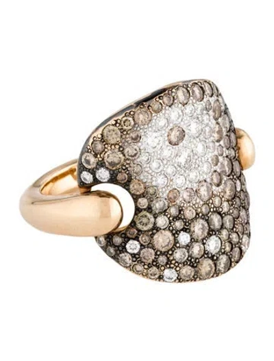 Pre-owned Pomellato 18k Diamond Sabbia Ring In Multicolor