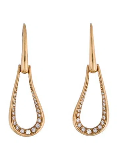 Pre-owned Pomellato 18k Diamond Teardrop Earrings In Multi