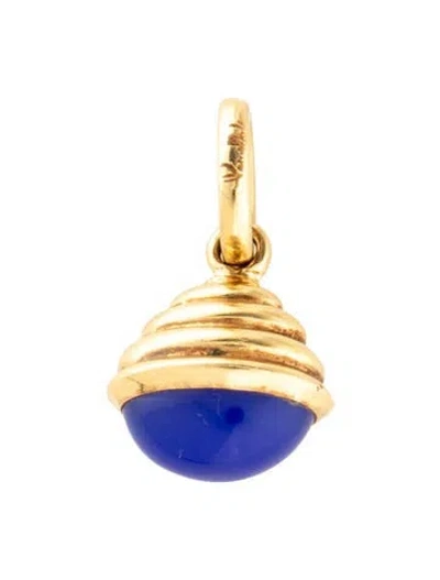 Pre-owned Pomellato 18k Dyed Chalcedony Pendant In Multi