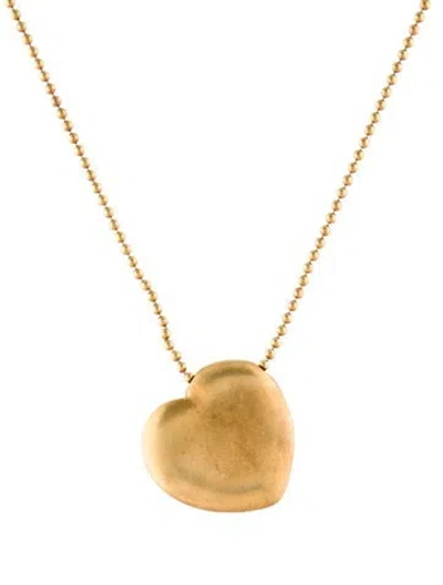 Pre-owned Pomellato 18k Heart Pendant Necklace, 16.5" In Multi