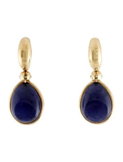 Pre-owned Pomellato 18k Iolite Drop Earrings In Multi